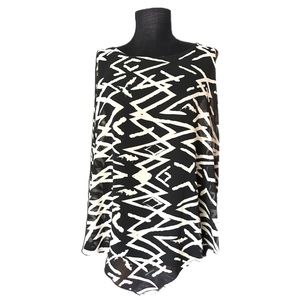 Cielo Blu Black + White Sleeveless Blouse